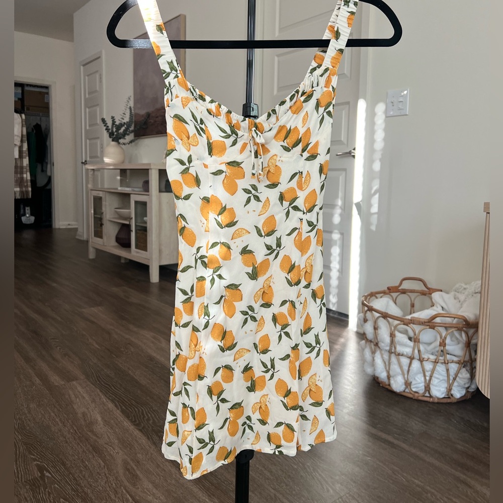 Reformation lemon mini dress
